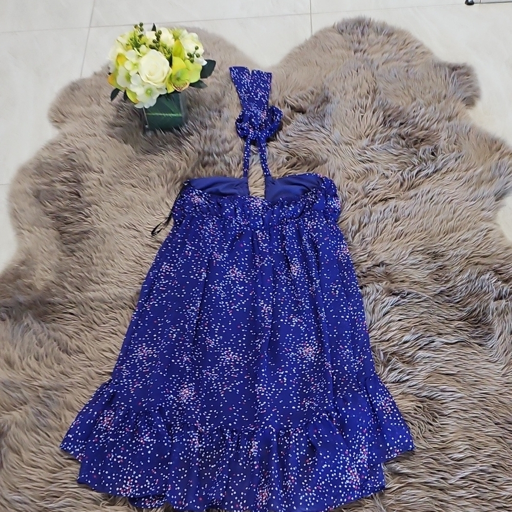 Blue Halter Dress with Star Pattern - Picture 4 of 9